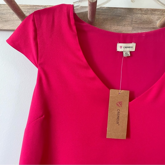 NWT CREMIEUX | Women’s Barbie Pink Short Sleeved Shift Dress with Pockets XSmall - Picture 8 of 9